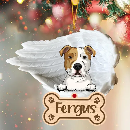 Vista 78 de Adorno de perro afgano de 1 ángel, adorno acrílico 2D personalizado conmemorativo para perros, regalo por pérdida de mascotas, regalo
