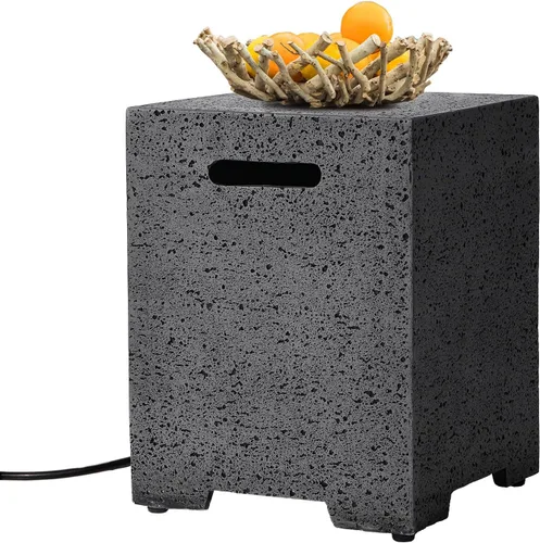 Vista 14 de COSIEST Mesa de tanque de propano para exteriores con diseño de grano de madera, mesa de tanque oculta exterior de 16 pulgadas, oculta el tanque