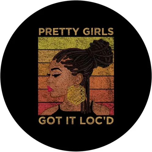 Vista 3 de Pretty Girls Got It Loc'd Dreadlocks Melanin Afro Lover regalo PopSockets intercambiables PopGrip