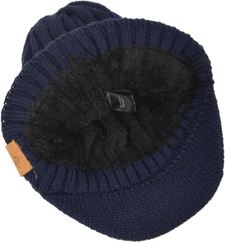 Vista 4 de Gorro de punto para hombre con visera Skullcap Cadet Newsboy Cap Ski Winter Hat
