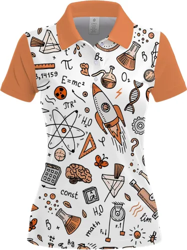 Vista 4 de Futolo Camiseta de golf para mujer, trajes para profesores, camisas para profesores, regalos para profesores, polo con impresión 3D, los mejores