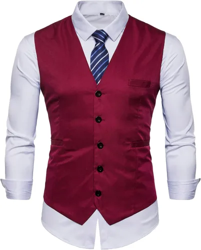 Vista 7 de Chaleco formal de negocios de hombres para traje o esmoquin Negro