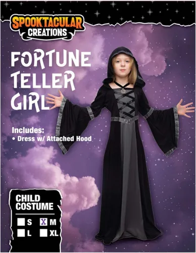Vista 2 de Spooktacular Creations Disfraz de bata con capucha para niñas fiesta de juegos de rol de Halloween