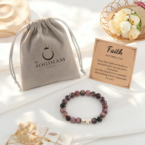 Vista 7 de JOGDIAM Regalos cristianos para mujer, pulsera de cruz, joyería religiosa católica, regalos para mujeres, madrina