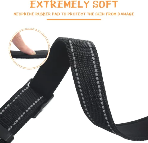 Vista 4 de Sweetude Paquete de 6 collares reflectantes para perro con hebilla de bloqueo de seguridad, suave acolchado de nailon transpirable, collar ajustable