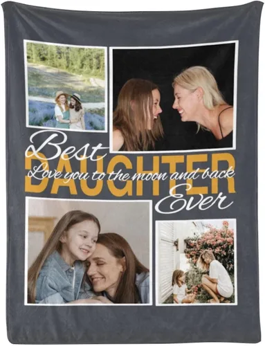 Vista 19 de Manta personalizada con fotos, mantas personalizadas con imagen para madre, padre, niños, hermana, amigos, parejas, cumpleaños, 1 foto, 30 x 40