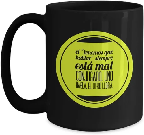 Vista 4 de Taza de Café Hablar Vaso, taza café divertidas, tazas personalizadas, taza de café inspiradoras, taza con mensajes positivos.
