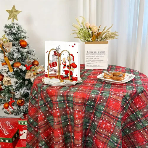Vista 3 de Servilletero Moderno de Pie para Mesa, Servilleteros de Cerámica Dorados para Navidad, Servilleteros de Papel, Dispensador de Servilletas de Navidad