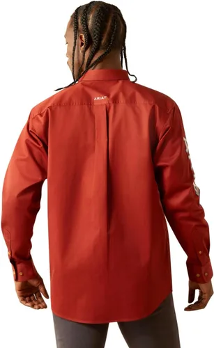 Vista 29 de Ariat Camisa de sarga con logotipo del equipo para hombre