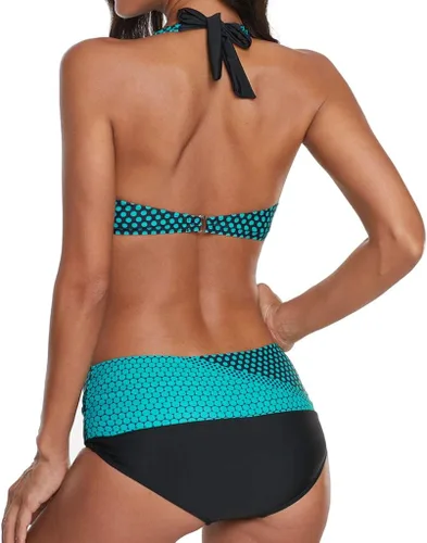 Vista 4 de Holzkary Conjunto de bikini para mujer, bikini de lunares