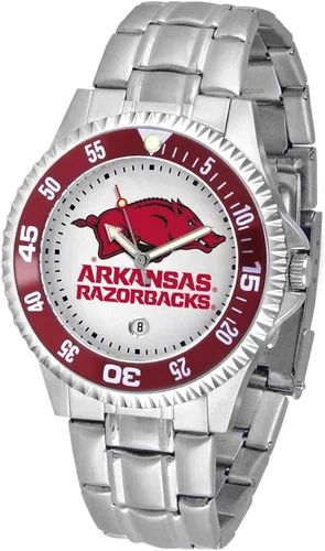 Vista 43 de SunTime Reloj de cuarzo de 1.575 in para hombre, correa de acero inoxidable de 0.787 in, esfera Gameday
