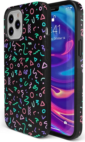 Vista 5 de Casely Funda para iPhone 12 Pro Max Always Vibing Retro Diseño protector audaz Diseño compatible con MagSafe