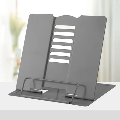 Vista 12 de Honagu Soporte de metal para libros de escritorio, soporte para libros para leer manos libres, soporte ajustable para documentos de libros