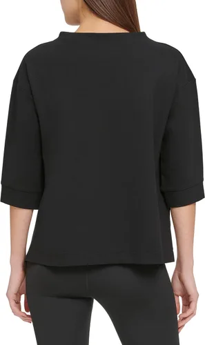 Vista 2 de DKNY Women's Stacked Logo 34 Sleeve Crewneck Pullover