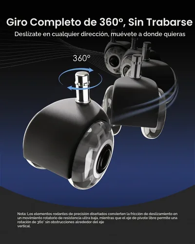 Vista 7 de RidRed Ruedas para silla de oficina, ruedas suaves y silenciosas, soporte resistente de 700 libras, diseño de doble rueda de 700 libras, repuesto