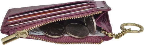 Vista 6 de Monedero delgado con bloqueo RFID, con bolsillo frontal para monedas, tarjetero, para mujer