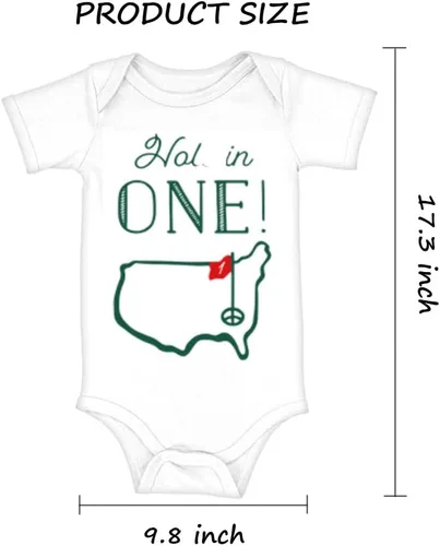 Vista 2 de Hole in One - Traje de golf para bebé de primer cumpleaños, con agujero en uno, mameluco con temática de golf, body de primer cumpleaños para bebé