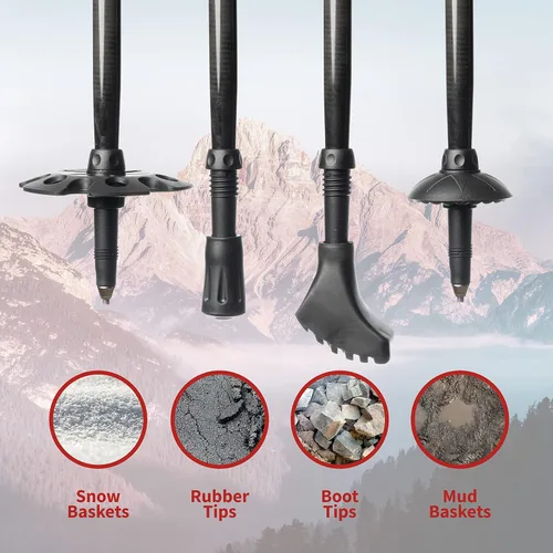Vista 6 de Drakon Sticks 2.0 - Bastones de senderismo ultraligeros 100% fibra de carbono 100% fibra de carbono