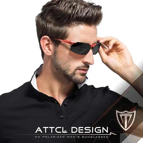 Vista 2 de ATTCL Men's Fashion Driving Polarized Sunglasses for Men - Al-Mg metal Ultralight Frame