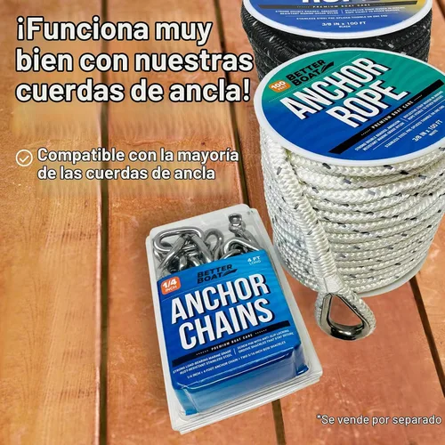 Vista 5 de Cadena de anclaje de acero inoxidable, cadena de anclaje de barco, cadenas de anclaje para barcos, cadena de ancla inoxidable, extremos de enlace