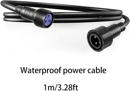 Vista 5 de Cable de alimentación impermeable, 3 pines 13AWG 2.5mm2, conector impermeable, cable de extensión de alimentación, 3.3 ft 3.2 pies IP65 par luz al