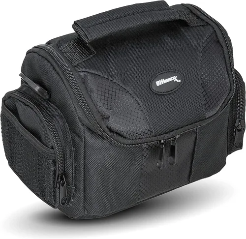 Vista 2 de Funda de viaje para cámara réflex digital suave y mediana con clip desmontable y correa ajustable para Fujifilm FinePix XF1, X-E1, X-E2, X-PRO1