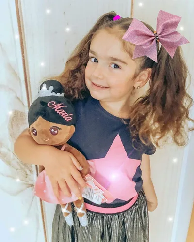 Vista 6 de Gloveleya - Ballet Girl - Muñeca de felpa suave personalizable con diseño de ballet para niñas, para regalo, color negro, de 13 pulgadas, con caja