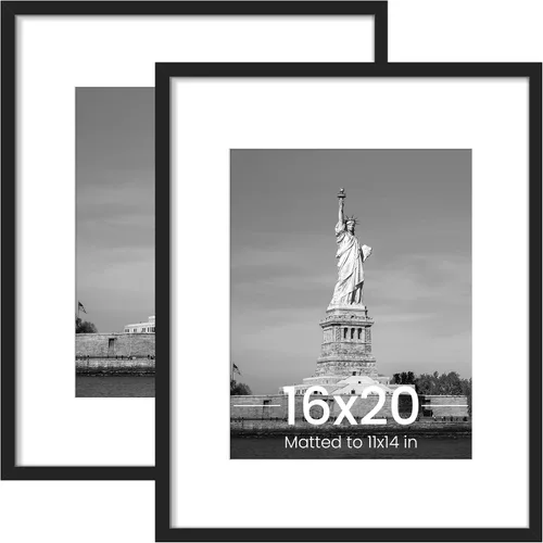 Vista 10 de ENJOYBASICS - Marco de fotos de 30.5 x 40.6 cm, marco negro de póster, exhibe fotos de 22.8 x 30.5 cm con paspartú, o sin paspartú de 30.5 x 40.6