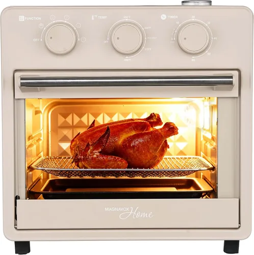 Vista 15 de Magnavox Home, horno freidora de aire de 16.5 cuartos de galón, con infusión de vapor, negro, horno de encimera de convección, 6 funciones