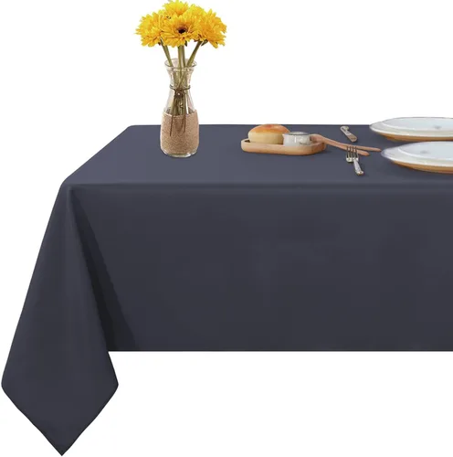 Vista 15 de Mantel rectangular – Mantel decorativo para banquetes, cocinas de fiesta, comedor, 400 hilos y 100% algodón centro y mantel de té, paquete de 5