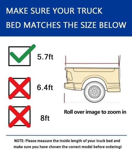 Vista 2 de Lyon Cover 5'7" 67.4pulg. Cubierta suave plegable en cuatro partes para cama de camioneta, compatible con Dodge Ram 1500 2009-2026