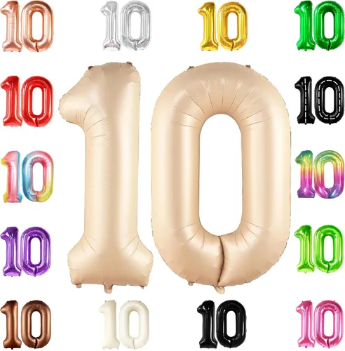 Vista 13 de KatchOn Globo negro del número 10 de 40 pulgadas para decoraciones