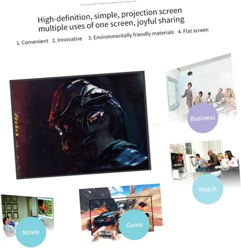 Vista 8 de Foldable Portable Projector Screen for Outdoor Use High-Definition Coating Lightweight Compact Projection Screen for Camping Home Theater