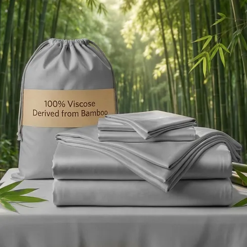 Vista 15 de TWK Juego de sábanas de lujo, viscosa 100% orgánica genuina derivada de bambú, refrescante y transpirable, suave como la seda, sábanas y fundas