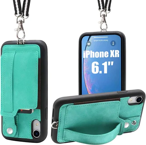 Vista 11 de TOOVREN Funda tipo cartera para mujeres y hombres con tarjetero de cuero (gris, funda para iPhone XR de 6.1 pulgadas)