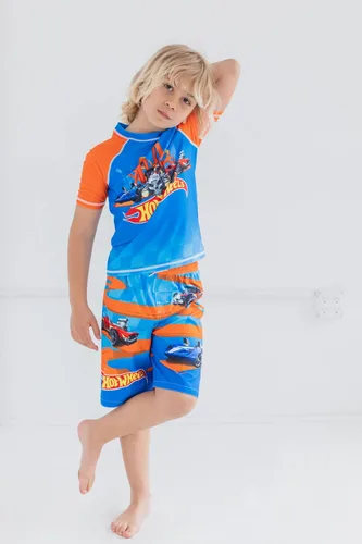 Vista 2 de Hot Wheels Conjunto de traje de baño y camiseta de camiseta sin botones