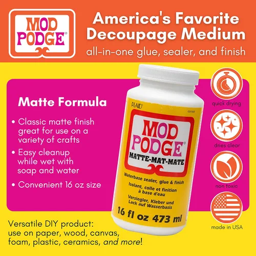 Vista 6 de Mod Podge Brillo súper grueso (8 onzas) y Mod Podge Matte (16 oz)