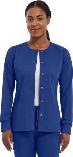 Vista 9 de Healing Hands Chaqueta médica con cierre de presión frontal para mujer Daisy 2-Way Stretch Uniform 5063 4 Pockets, 2-way Stretch Fabric, All-day