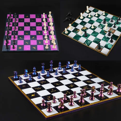 Vista 7 de NiArt Kit de moldes de silicona para fundición de resina de 11 x 11 pulgadas, juego de tablero y piezas 3D, manualidades, bandeja epoxi UV