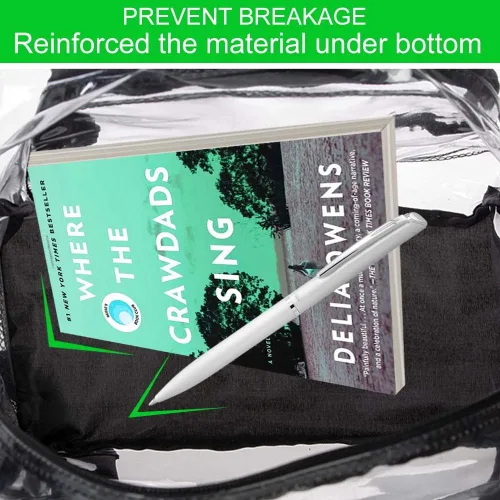 Vista 5 de Mochila transparente resistente para libros, mochila escolar traslúcida
