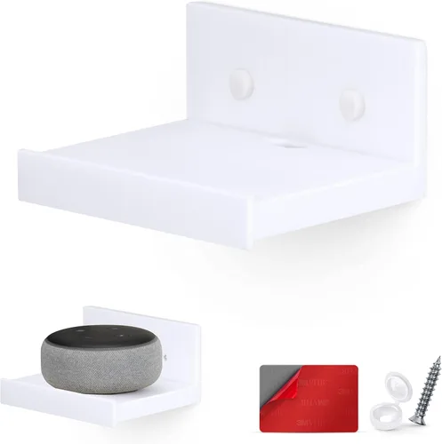 Vista 10 de BRAINWAVZ Estante universal sin tornillos de 4 pulgadas para cámara de seguridad en la nube, monitor de bebé, altavoces pequeños, electrónica y más