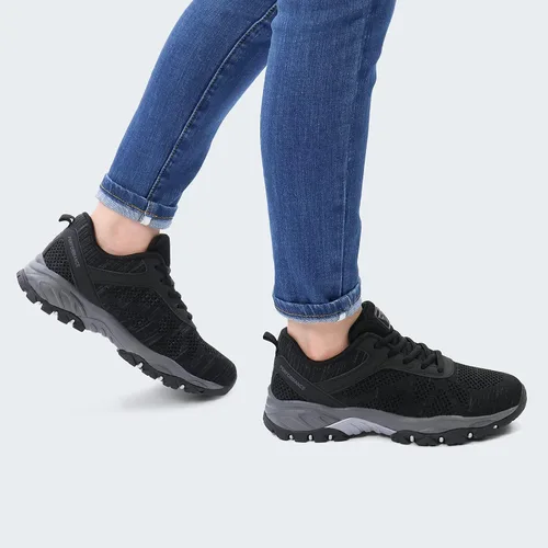 Vista 6 de JABASIC Zapatos de senderismo para mujer tenis de senderismo de punto para exteriores