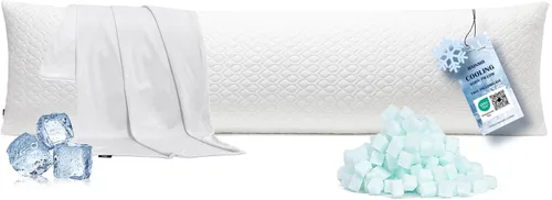 Vista 16 de Rainmr Almohada de cama tamaño Queen para dormir, almohadas ajustables de espuma viscoelástica triturada con funda de almohada refrescante lavable