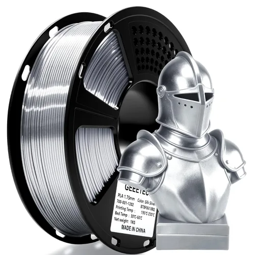 Vista 25 de GEEETECH Filamento PLA de color dorado sedoso de 0.069 libras, filamento de seda brillante para impresora 3D, carrete de 2.2 libras, precisión