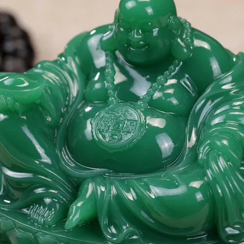 Vista 4 de Fengshui Estatua de Buda riendo – Esculturas de Buda feliz para buena suerte, riqueza y felicidad, decoración del hogar, regalos de felicitación