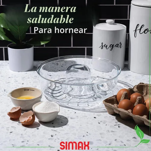 Vista 3 de SIMAX Sartén de vidrio transparente poco profundo (4.75 pulgadas), a prueba de calor, frío y golpes, capacidad para 2.1 cuartos (8.4 tazas)