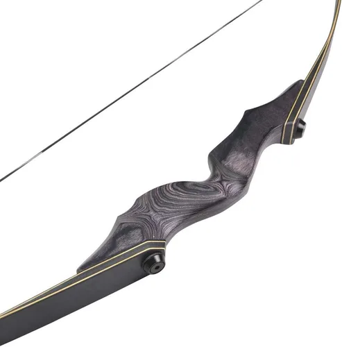 Vista 3 de Tiro con arco recurvo de 59.8 in de arco tradicional de caza de arco largo de madera 30 – 60 libras para la práctica de tiro, la competencia