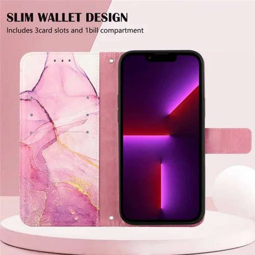 Vista 4 de Funda compatible con iPod Touch 7 tipo cartera para mujer, Touch 6 con tarjetero de piel de lujo con función atril, funda protectora para iPod Touch
