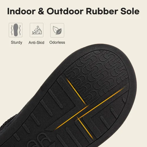 Vista 4 de LongBay Pantuflas de punto de chenilla cálidas para mujer, de espuma viscoelástica, cómodas, de gamuza, esponjosas, de espuma viscoelástica, botas