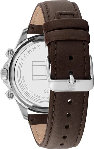 Vista 3 de Tommy Hilfiger Caja de acero inoxidable y correa de cuero para hombre Color marrón Modelo 1792015 Marrón